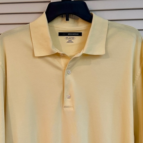 GREG NORMAN, PLAY DRY, MENS YELLOW, SHORT SLEEVE POLO, GOLF SHIRT. SIZE M - Picture 5 of 8